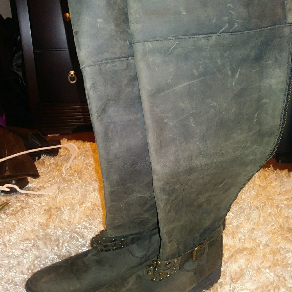 Factory scuffed boots